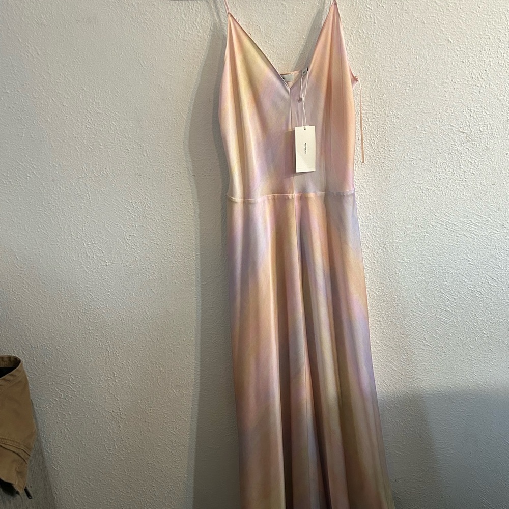 Vince Multicolor Maxi Dress with V-Neck